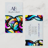 Farbige, Abstrakte Wirbel - Vorlagenhalter aus Gla Visitenkarte (Vorne/Hinten)
