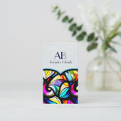 Farbige, Abstrakte Wirbel - Vorlagenhalter aus Gla Visitenkarte (Stehend Vorderseite)