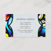 Farbige, Abstrakte Wirbel - Vorlagenhalter aus Gla Visitenkarte (Rückseite)