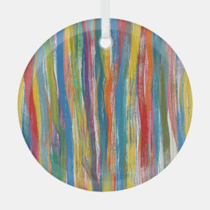 Farbige Abstraktion: Digitale Ölgemälde-Linien Ornament Aus Glas