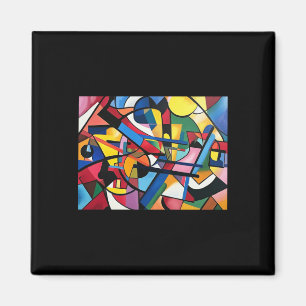 Farbige Abstraktion Geometrische Formen Kunstaufkl Magnet