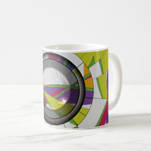 Farbige Abstraktion Kaffeetasse (VorderseiteRechts)