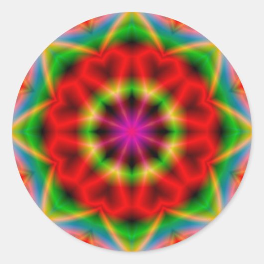 Farbige Abstraktion rund Aufkleber (Vorderseite)