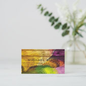 Farbige Acrylmalerei auf Holz #4 Visitenkarte (Stehend Vorderseite)