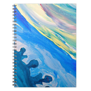 Farbige Acrylmalerei, texturierter Hintergrund. Notizblock