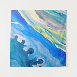 Farbige Acrylmalerei, texturierter Hintergrund. Wandteppich