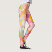 farbige Acrylmalerpunkte auf einem hellen Boden Leggings (Rechts)