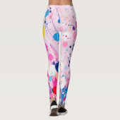 farbige Acrylmalerpunkte auf hellrosa Untergrund Leggings (Rückseite)