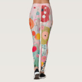 farbige Acrylmalerpunkte auf weichem rosa Untergru Leggings (Rückseite)