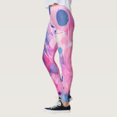 farbige Acrylmalerpunkte auf weißem Boden Leggings (Links)
