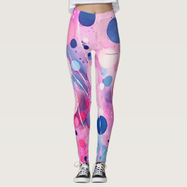 farbige Acrylmalerpunkte auf weißem Boden Leggings