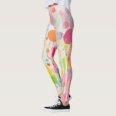 farbige Acrylmalerpunkte auf weißem Boden Leggings (Links)