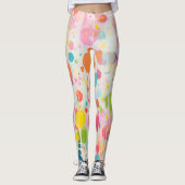 farbige Acrylmalerpunkte auf weißem Boden Leggings (Vorderseite)