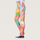 farbige Acrylmalerpunkte auf weißem Boden Leggings (Links)