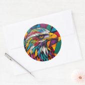 Farbige Adlerkunst Runder Aufkleber (Umschlag)