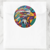 Farbige Adlerkunst Runder Aufkleber (Tasche)