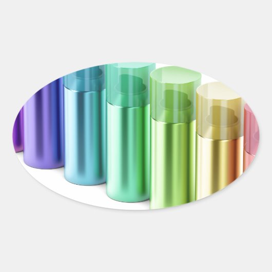Farbige Aerosolsprühdosen Ovaler Aufkleber (Vorderseite)