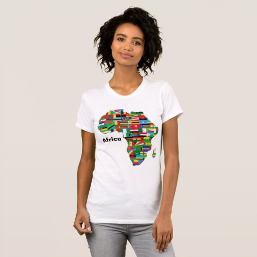 Farbige Afrika-Karte T-Shirt (Vorne ganz)