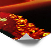 Farbige afrikanische Frauen lila-orangefarbene Fan Poster (Ecke)