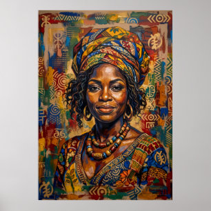 Farbige afrikanische Kunstporträt Poster