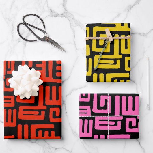 Farbige afrikanische Printwerbung Geschenkpapier Set (Vorderseite)