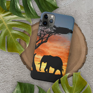 Farbige afrikanische Safari-Sonnenuntergang-Elefan iPhone 16 Pro Max Hülle