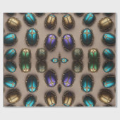 Farbige ägyptische Scarabs Geschenkpapier (Flach)