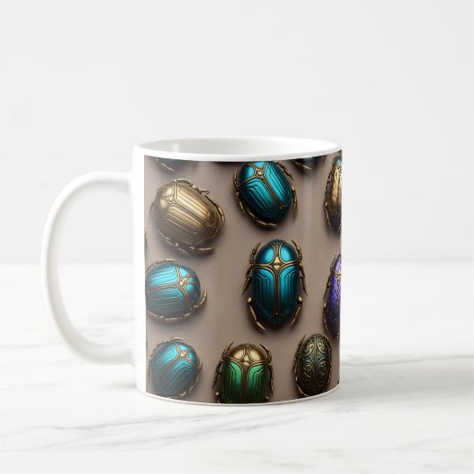 Farbige ägyptische Scarabs Kaffeetasse (Links)