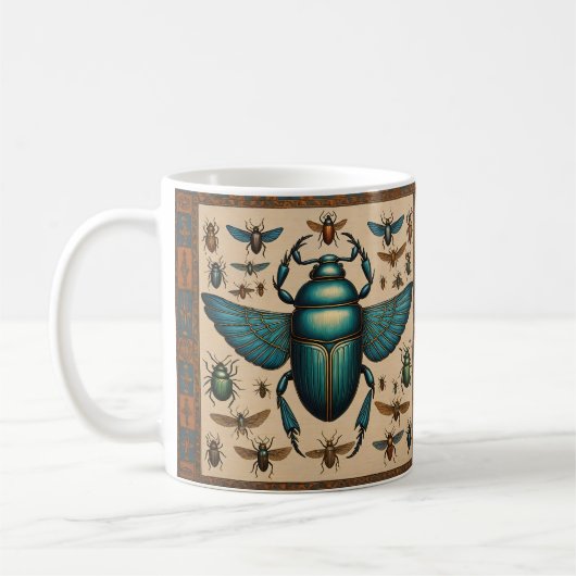 Farbige ägyptische Scarabs Kaffeetasse (Links)
