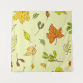 Farbige Ahorn-Blätter der Kontur im gelben Hinterg Wandteppich (Vorderseite (Horizontal))