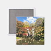 Farbige Ahornbäume nach Teich Magnet (Vorderseite/Rückseite)