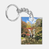 Farbige Ahornbäume nach Teich Schlüsselanhänger (Vorderseite links)