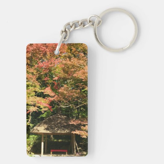 Farbige Ahornbäume und Erholung Schlüsselanhänger (Rückseite)