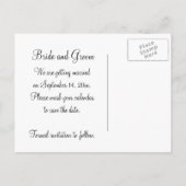 Farbige Ahornblume Verlasse Herbsthochzeitsankündi Ankündigungspostkarte (Rückseite)