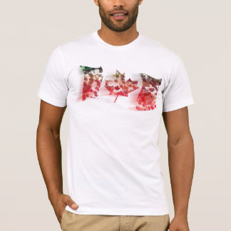 Farbige Ahornleaf-Mosaik Waving Canada Flag T-Shirt