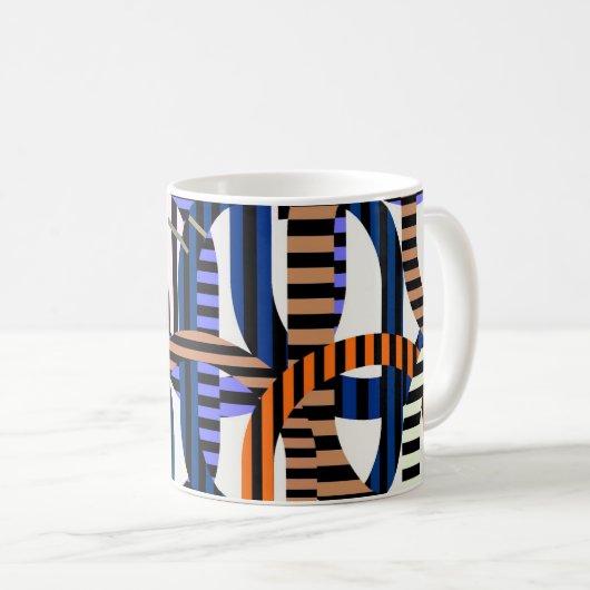 Farbige algorithmische Kunstmuster  Kaffeetasse (VorderseiteRechts)