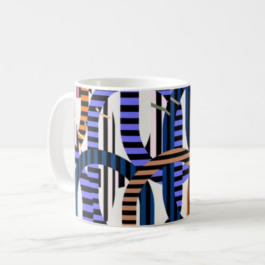 Farbige algorithmische Kunstmuster  Kaffeetasse (Vorderseite Links)