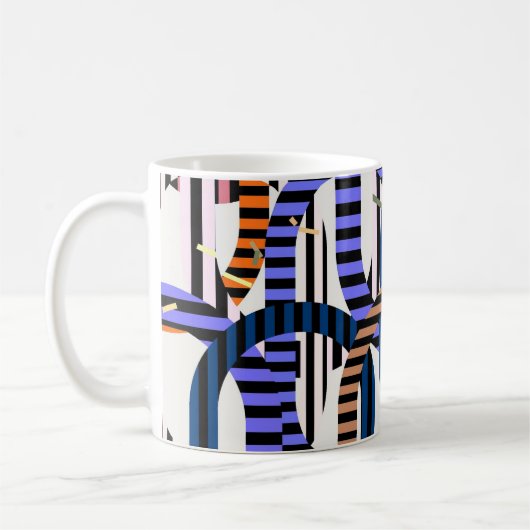 Farbige algorithmische Kunstmuster  Kaffeetasse (Links)