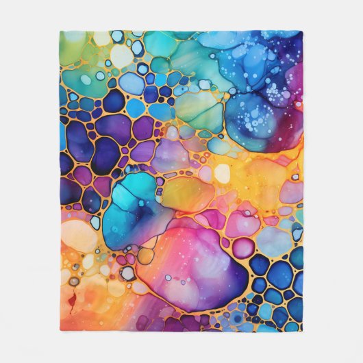 Farbige Alkoholfarbe Aquarellfarben Fleecedecke (Vorderseite)