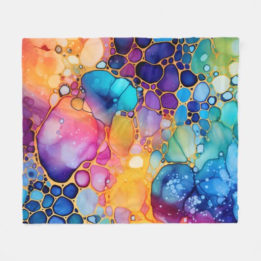 Farbige Alkoholfarbe Aquarellfarben Fleecedecke (Vorderseite (Horizontal))