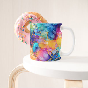 Farbige Alkoholfarbe Moderne Aquarellfarben Kaffeetasse