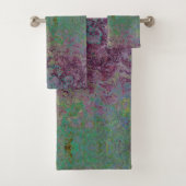 Farbige Alkoholtinte, grün und Burgund Abstrakt Badhandtuch Set (Insitu)