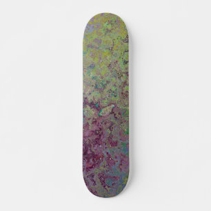 Farbige Alkoholtinte, grün und Burgund Abstrakt Skateboard