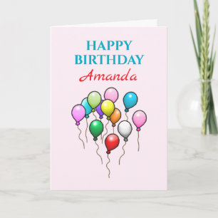 Farbige Alles Gute zum Geburtstag Luftballons Karte
