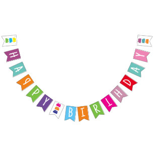 Farbige Alles Gute zum Geburtstag Wimpelkette