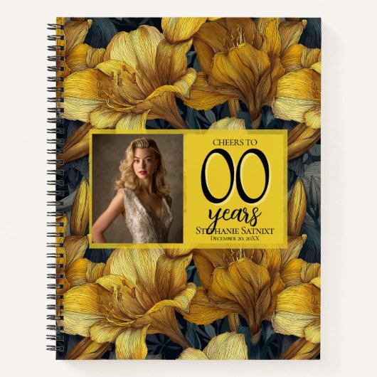 Farbige Amaryllis Vierzig Geburtstag Customized Notizblock (Vorderseite)