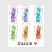 Farbige Ananas-Aufkleber Aufkleber (Blatt)