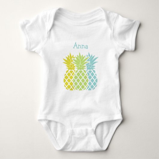 Farbige Ananas Baby Strampler (Vorderseite)