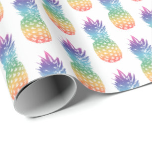 Farbige Ananas-Fruchtmuster Geburtstag Geschenkpapier
