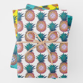 Farbige Ananas Geschenkpapier Set (Beispiel)